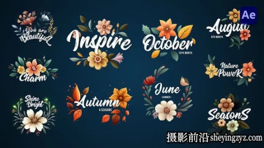 AE模板-卡通花朵文字标题字幕动画 Flower Titles