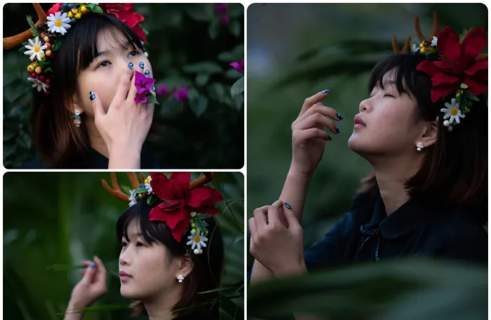户外森系美女写真尼康RAW原片,修图练习RAW素材10张