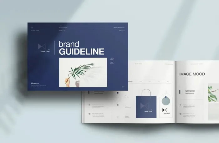 专业企业极简品牌指南手册InDesign模板