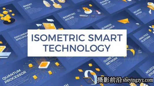 AE模板-扁平化三维等距场景动画模板 Isometric Smart Techno