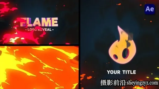 AE模板-2D卡通Logo动画模版- 2D Cartoon Fire Tornado Logo
