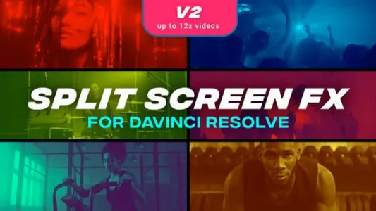 达芬奇模板- Davinci Resolve轻松创建分屏多屏工具包 VH-31687933