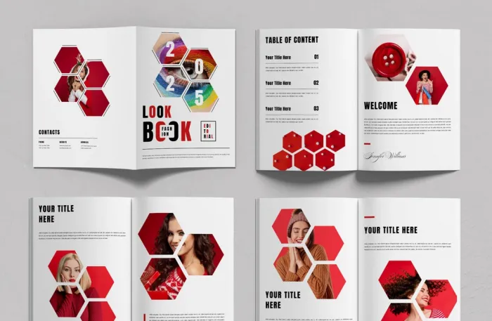 时尚样本模板布局InDesign模板