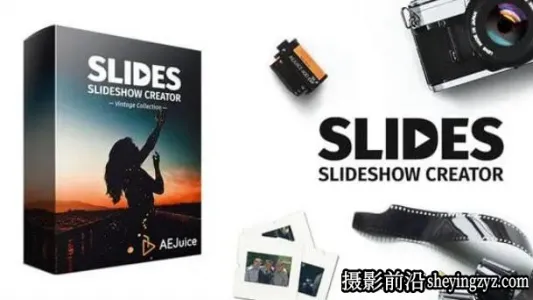 AE/PR模板+电影照片相册幻灯片模板 AEJuice Slides-Vintage Collection