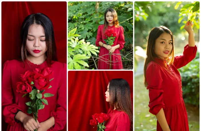 红裙美女人像摄影后期调色RAW原图练习素材68张