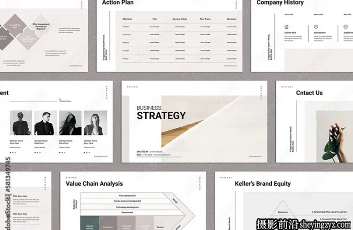 业务战略演示文稿InDesign模板