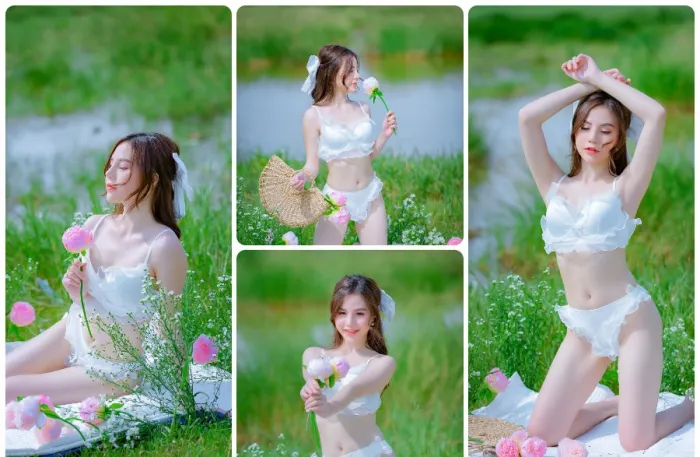 户外清新美女私房人像摄影RAW原图练习素材17张