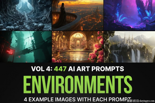 447个奇幻科幻建筑环境艺术AI提示词 VOL 4 -兼容Midjourney,DALL·E,SD等
