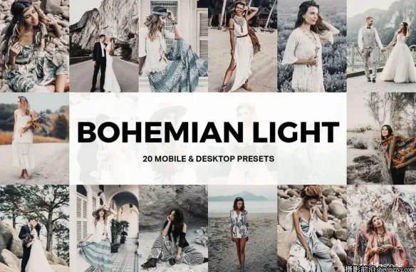 波西米亚电影人像调色LR预设 Bohemian Light  Presets and LUTs