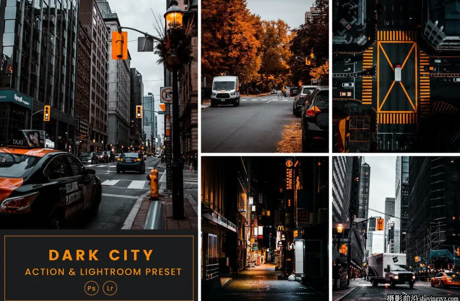 电影黑金胶片LR预设及PS调色动作 Dark City Lightrom Presets