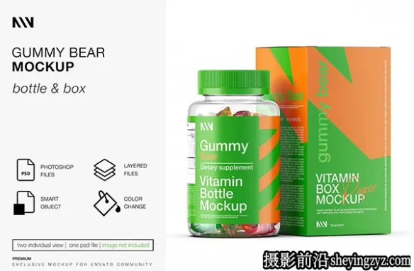 软糖熊样机,糖果包装样机模型