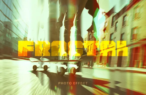 分形撕裂镜像照片效果PSD模板 Fractal Mirror Photo Effect