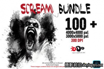 100多种墨水飞溅笔刷和油漆飞溅画笔包套装