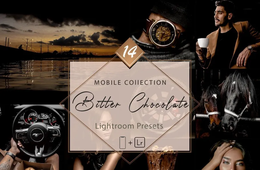 棕色情绪调色LR预设手机LR预设Bitter Chocolate Lightroom Presets