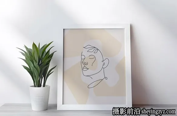 现代简约风格白色相框画框样机
