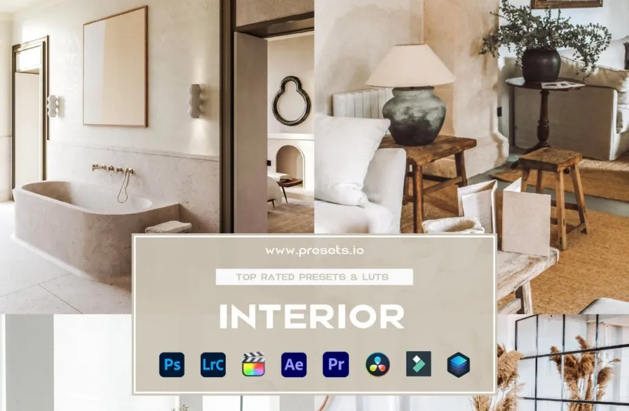 室内家居摄影调色LR预设 Presets.io - Interior Preset Collection