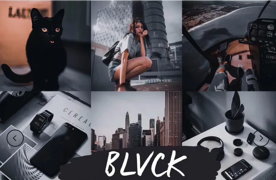黑暗情绪质感城市街拍人像调色LR预设ACR预设 H&V Presets -Black