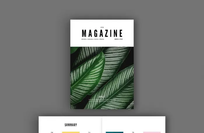 时尚版式杂志页面设计排版布局InDesign模板