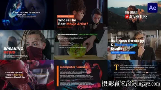 AE模版-20组文字标题排版字幕模版- Paragraph &amp; Title Pack