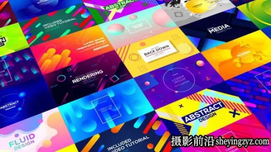 AE模板-时尚背景文字标题排版模版Modern Typography Responsive
