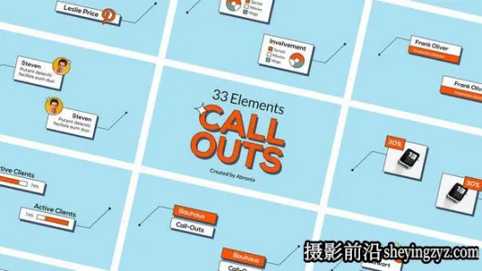 AE模-33组卡通呼叫指示线动画AE模板- Call-Outs