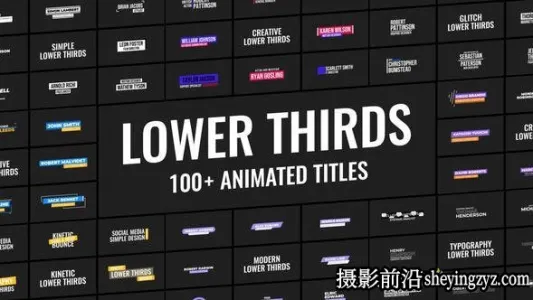 AE字幕模板-100组文字标题字幕条动画模版 Animated Lower Thirds