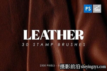 30种皮革纹理背景Photoshop笔刷素材