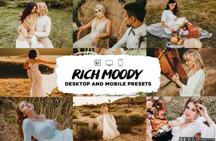 电影胶片婚礼人像后期调色LR预设Rich Moody Lightroom Presets
