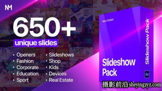 AE模板-600+时尚商务教育幻灯片开场片头模版 Slideshow Pack