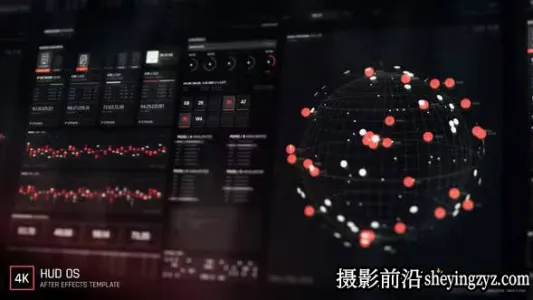 AE模板-280+科技感元素界面UI动画展示模版 HUD OS
