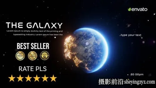 AE模板-星球文字标题展示片头模版 Metaverse Galaxy