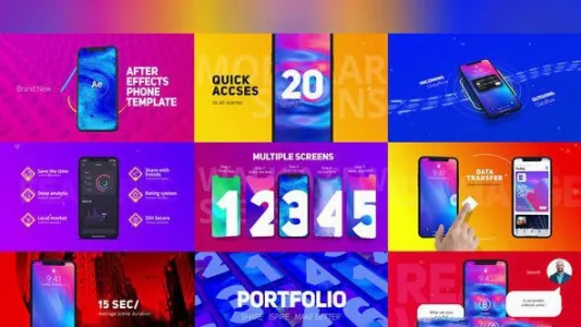 AE模板-iPhoneX苹果手机APP宣传包装片头模板- PhoneX App Promo