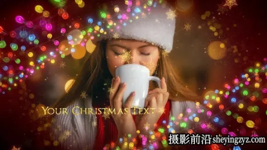 AE模板-彩灯相册片头模版 Christmas Lights Promo