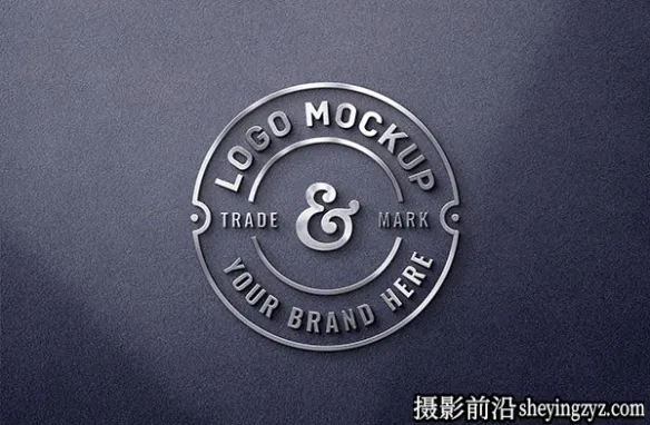银色金属3D标志LOGO样机,标志LOGO样机