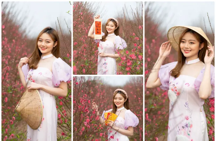 花丛中粉紫色裙美女RAW原图,修图练习RAW素材7张