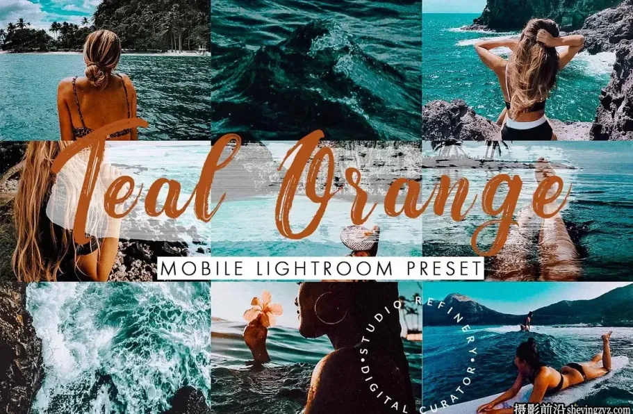 旅拍青橙色人像手机调色滤镜Teal Orange Mobile Lightroom Presets