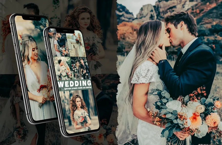 复古胶片婚礼人像LR预设及手机lr预设 Wedding Lightroom Presets