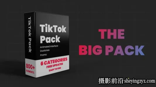 AE模板-抖音APPUI元素动画包AE模板- TikTok Pac