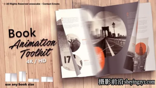 AE模版-杂志翻书翻页动画模板-V5 Book Animation Toolkit