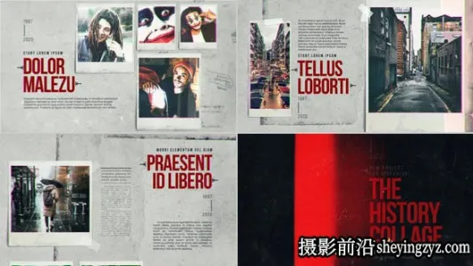 AE模板-图片定格介绍展示片头模版 The History Collage