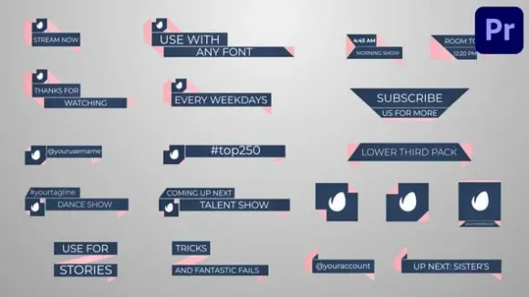 PR模板-20种折叠弹性动态文本动画标题模版 VH-53901498