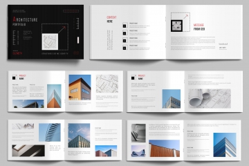 现代建筑师作品集模板InDesign模板