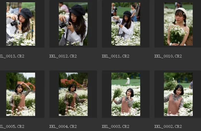 白雏菊花田美少女人像摄影RAW格式原图人像后期修图RAW素材