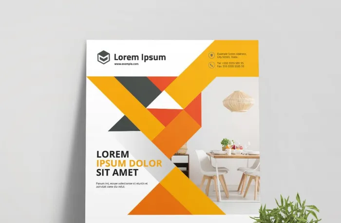 干净的商业传单布局InDesign模板