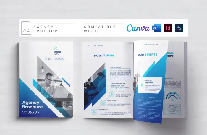 公司宣传册InDesign模板 |Canva |Docx|模板