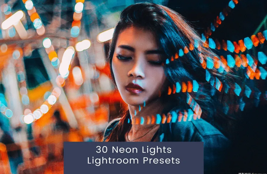 霓虹夜景弱光人像调色LR预设PS预设Neon Lights Lightroom Presets