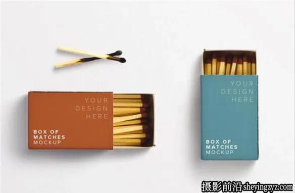 打开的火柴盒样机