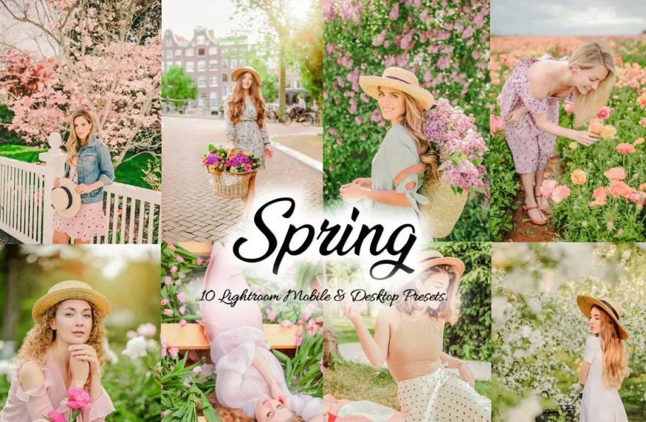 浪漫花季网红人像摄影LR预设及手机LR预设 SPRING Lightroom Presets