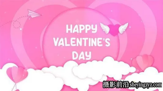 AE模板-卡通情人节照片展示模板- Heart Wings Theme Valentines