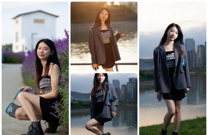 公园逆光美女人像摄影RAW原图修图练习素材12张